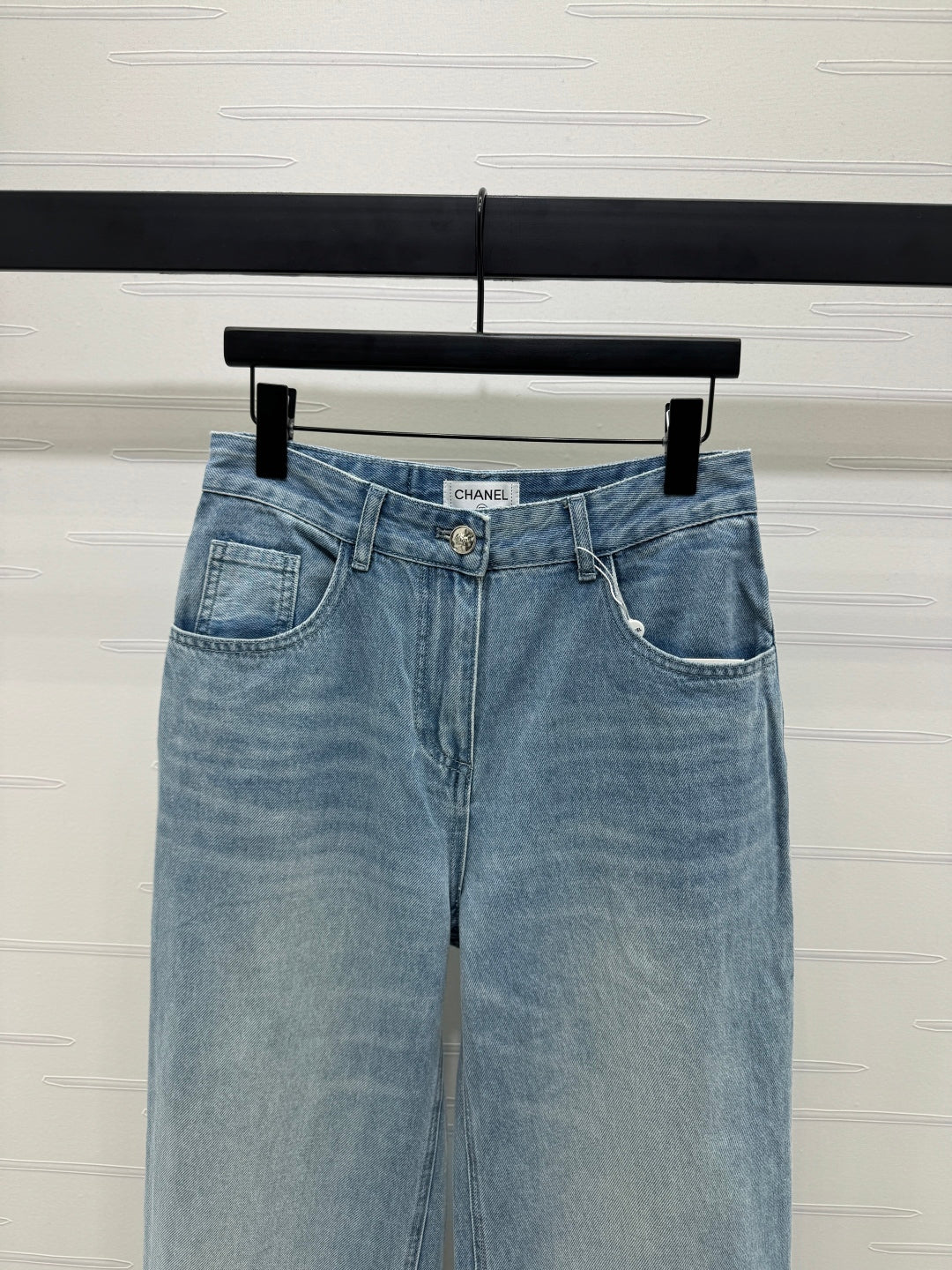 CHANEL 25S HIGH WAISTED DENIM PANTS 264194