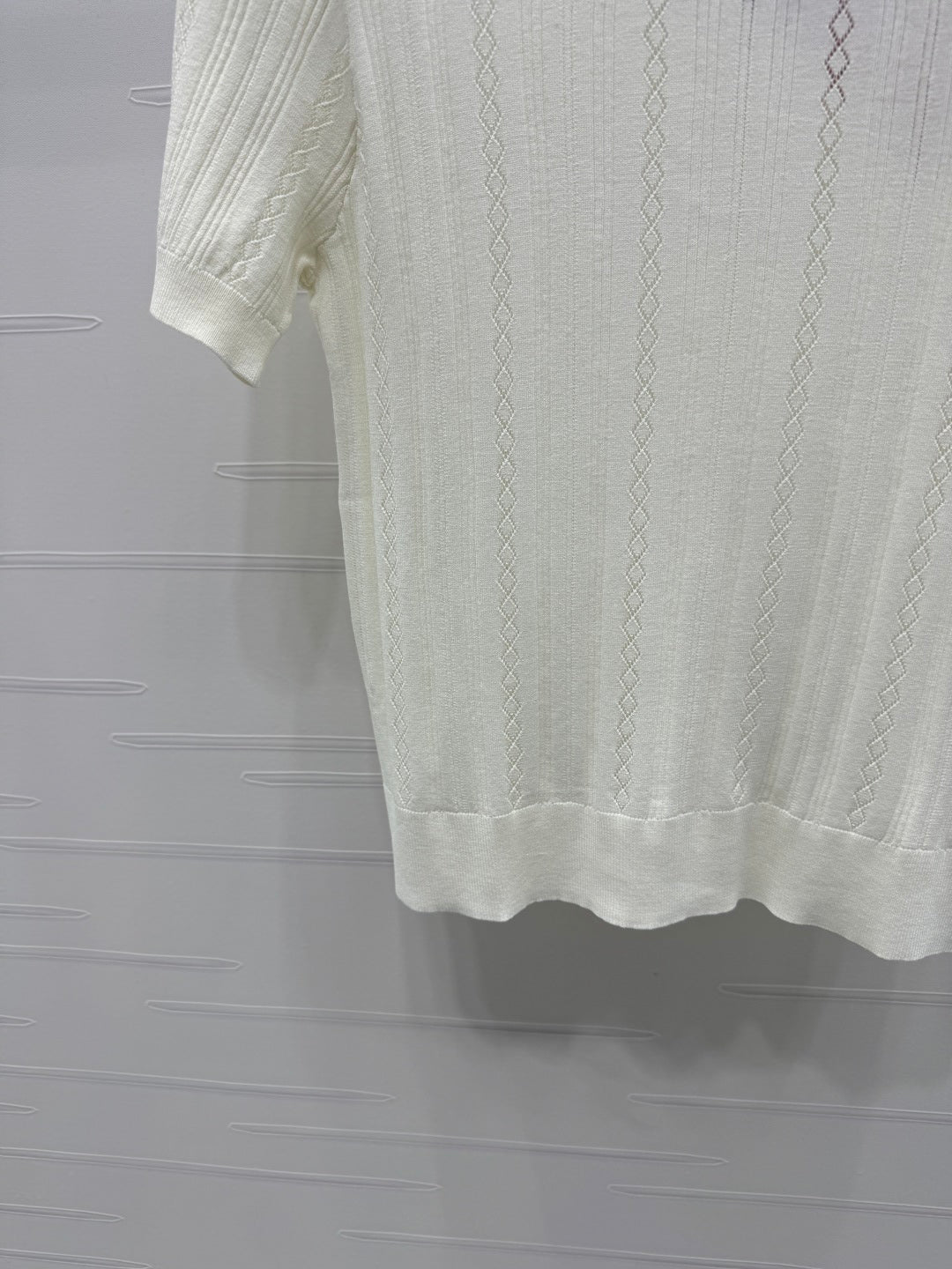 MIU 25S RHINESTONE COLLAR T-SHIRT 264095