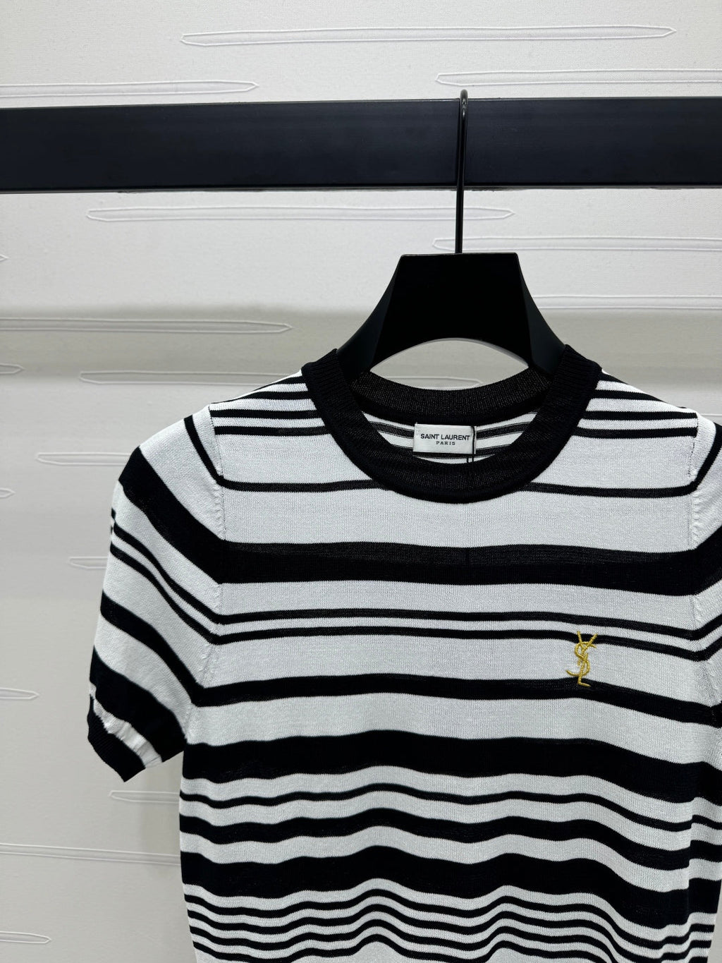 YSL 25S WHITE COLLAR SHORT SLEEVE T-SHIRT 264093