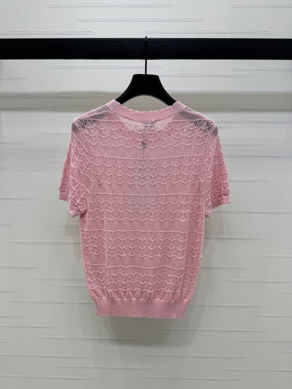 CHANEL 25S HOLLOW KNIT SHORT SLEEVE TOP 264152