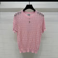 CHANEL 25S HOLLOW KNIT SHORT SLEEVE TOP 264152