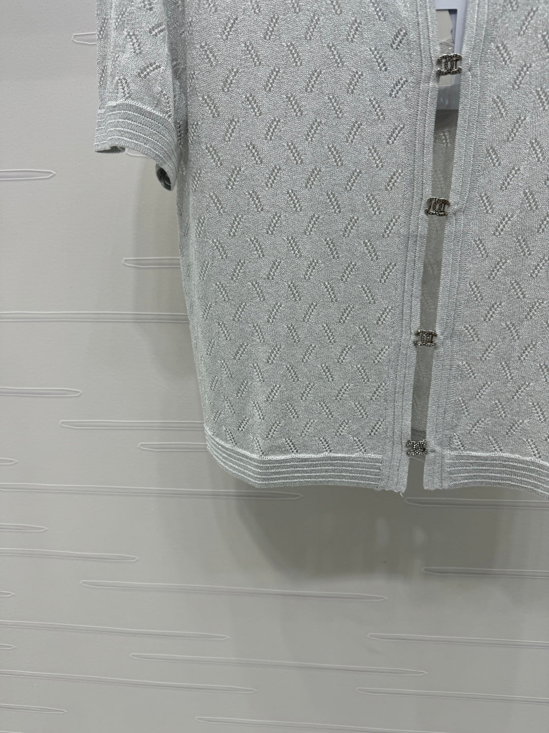 CHANEL SHORT-SLEEVE SEQUINNED KNIT CARDIGAN 269409