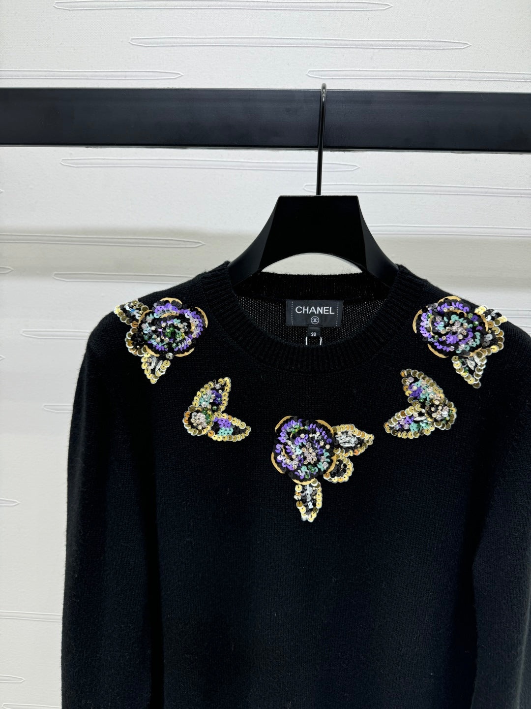 CHANEL SEQUIN CAMELLIA PULLOVER 274882