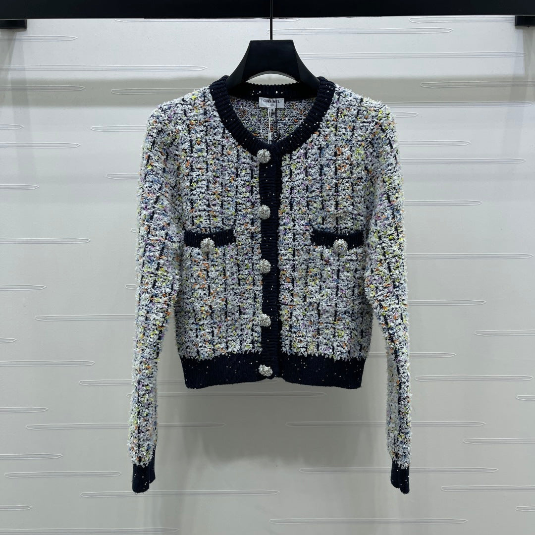 CHANEL 26S FLORAL KNIT CARDIGAN 735