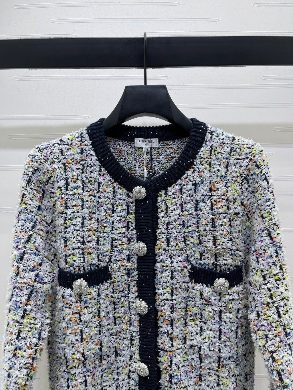 CHANEL 26S FLORAL KNIT CARDIGAN 735