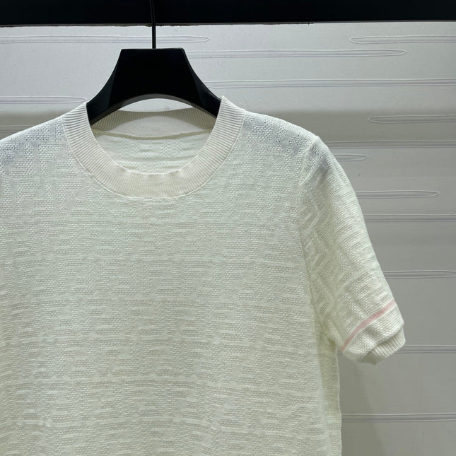 FENDI 26S SHORT-SLEEVE KNIT TOP 424