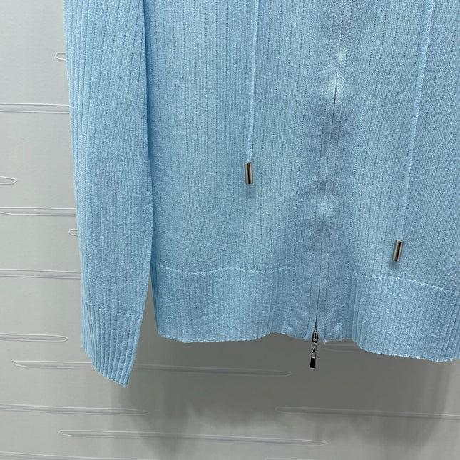YSL 26S ZIP UP HOODED CARDIGAN 389