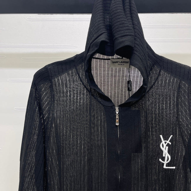 YSL 26S ZIP UP HOODED CARDIGAN 390