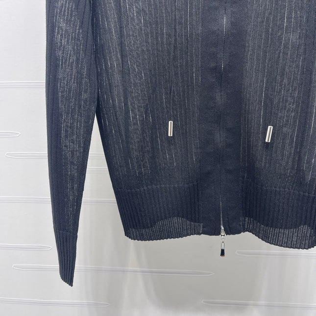 YSL 26S ZIP UP HOODED CARDIGAN 390
