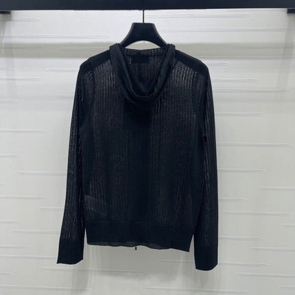 YSL 26S ZIP UP HOODED CARDIGAN 390
