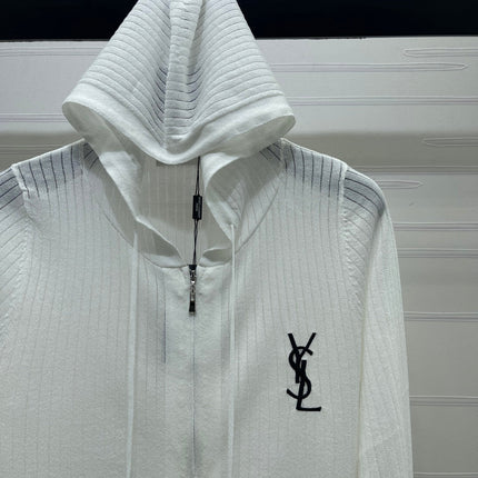 YSL 26S ZIP UP HOODED CARDIGAN 391