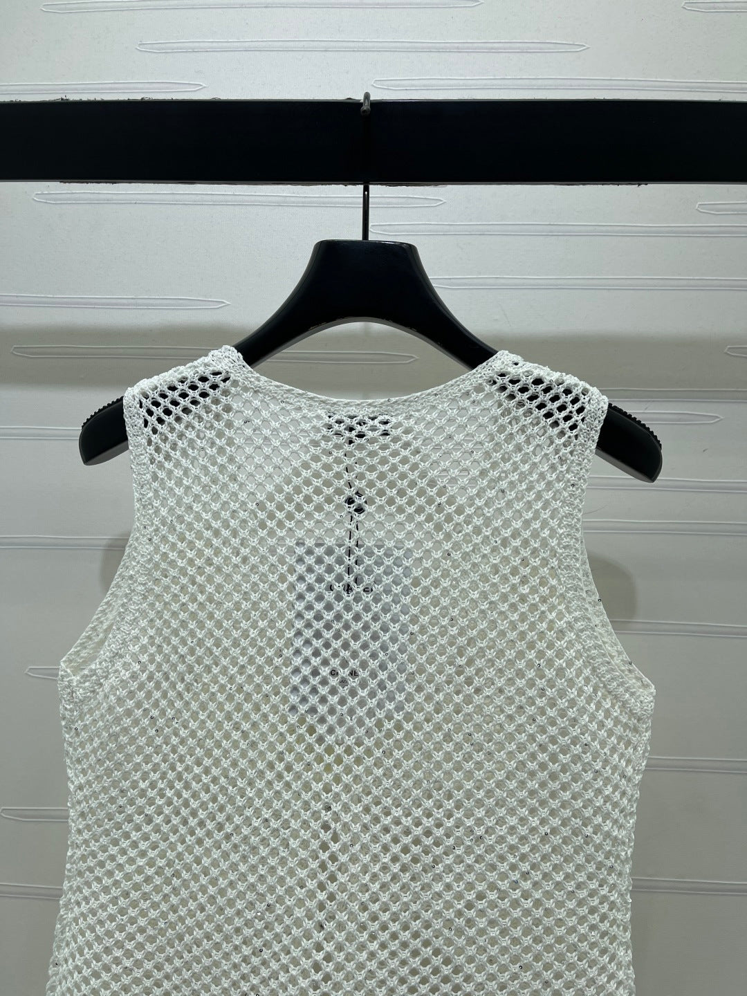 CHANEL 26S FLORAL CROCHET KNIT VEST 1347