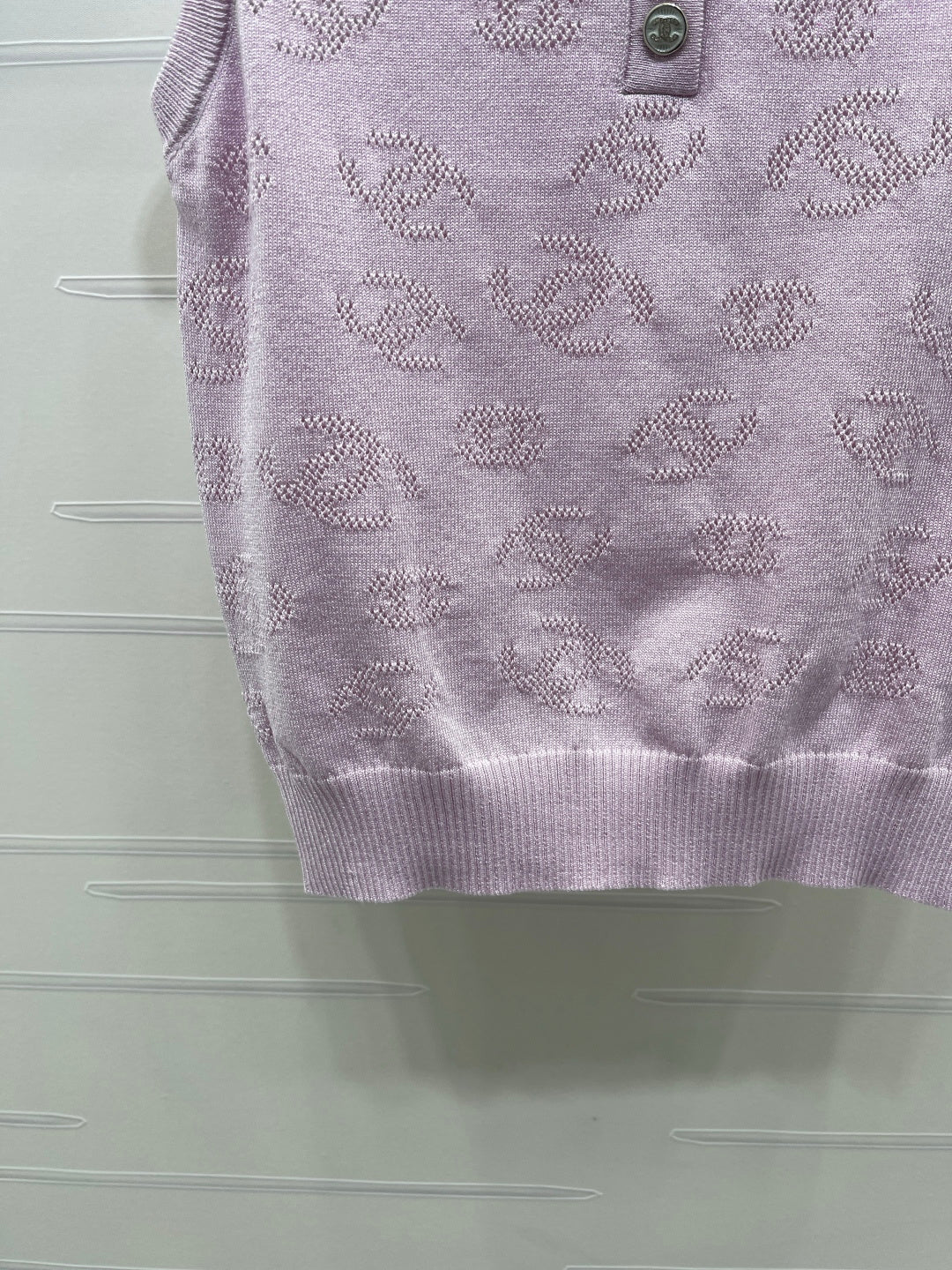 CHANEL 26S SLEEVELESS KNIT POLO TOP 1339