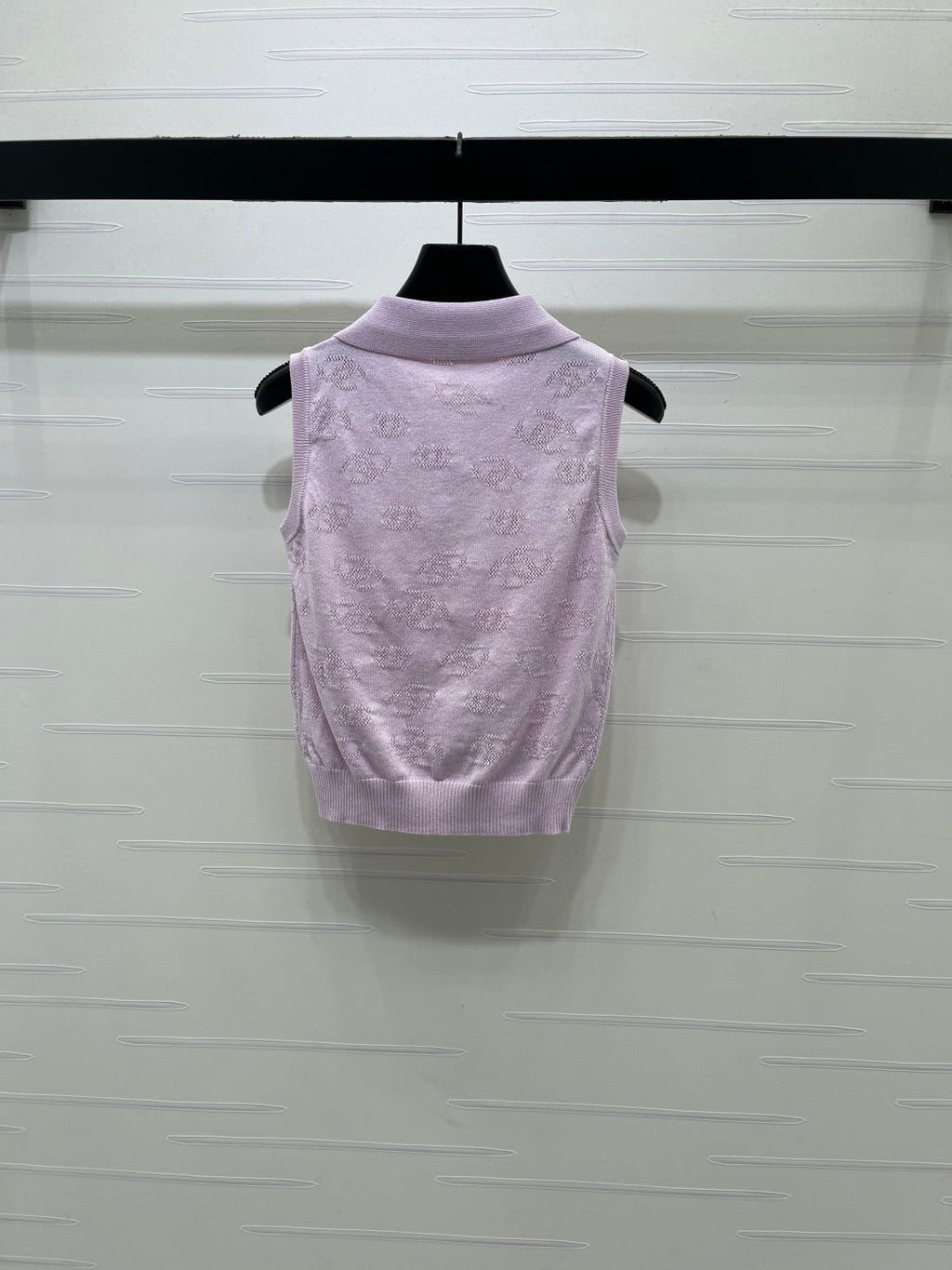 CHANEL 26S SLEEVELESS KNIT POLO TOP 1339