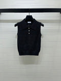 CHANEL 26S SLEEVELESS KNIT POLO TOP 1338