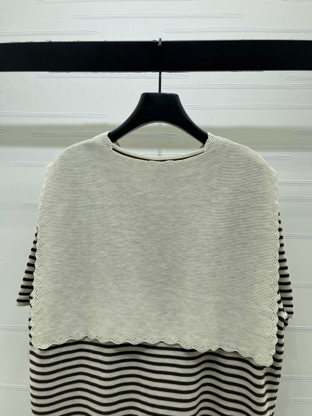 CHANEL 26S STRIPED KNIT TOP WITH SHOULDER TIE 1326