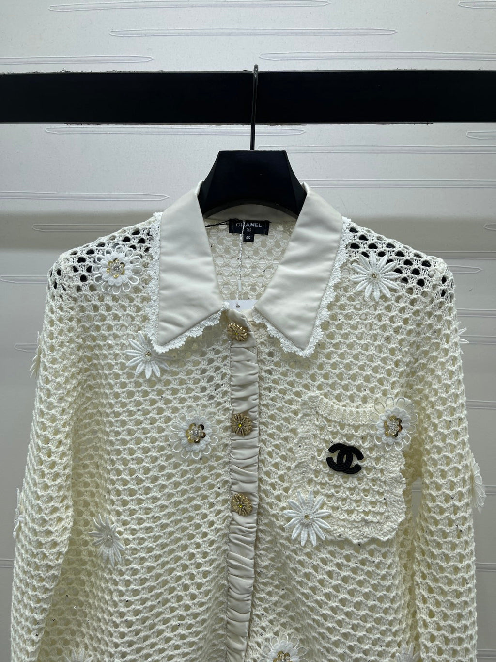CHANEL 26S EMBELLISHED CROCHET JACKET 1322
