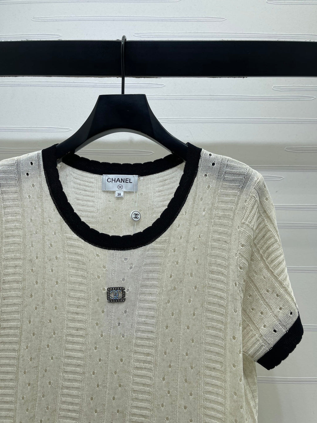 CHANEL 26S SHORT-SLEEVE KNIT TOP 1321