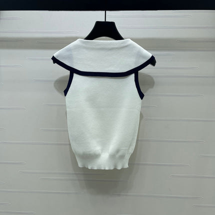 DIOR 26S SAILOR COLLAR KNIT TOP 1323
