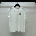 LOEWE 26S RUFFLE-SLEEVE KNIT POLO SHIRT 577