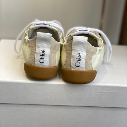 CHLOE 26S SNEAKERS IN BEIGE FABRIC AND LEATHER