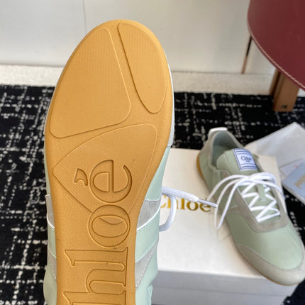 CHLOE 26S SNEAKERS IN MINT GREEN FABRIC AND LEATHER
