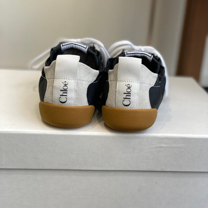 CHLOE 26S SNEAKERS IN BLACK FABRIC AND LEATHER