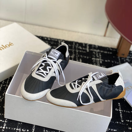 CHLOE 26S SNEAKERS IN BLACK FABRIC AND LEATHER