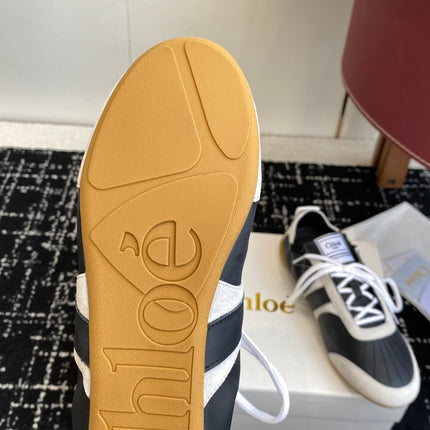 CHLOE 26S SNEAKERS IN BLACK FABRIC AND LEATHER