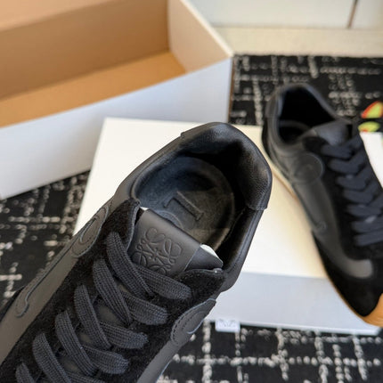 LOEWE 26S FLOW RUNNER SNEAKER IN BLACK SUEDE AND LAMBSKIN