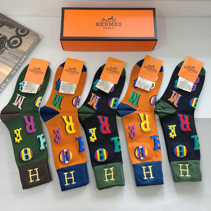 HERMES 26S CREW SOCKS 567935 (1 BOX)
