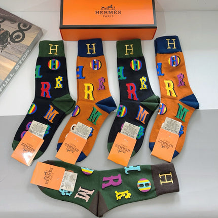 HERMES 26S CREW SOCKS 567935 (1 BOX)