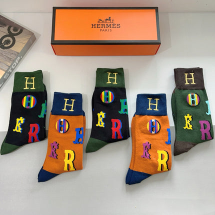 HERMES 26S CREW SOCKS 567935 (1 BOX)