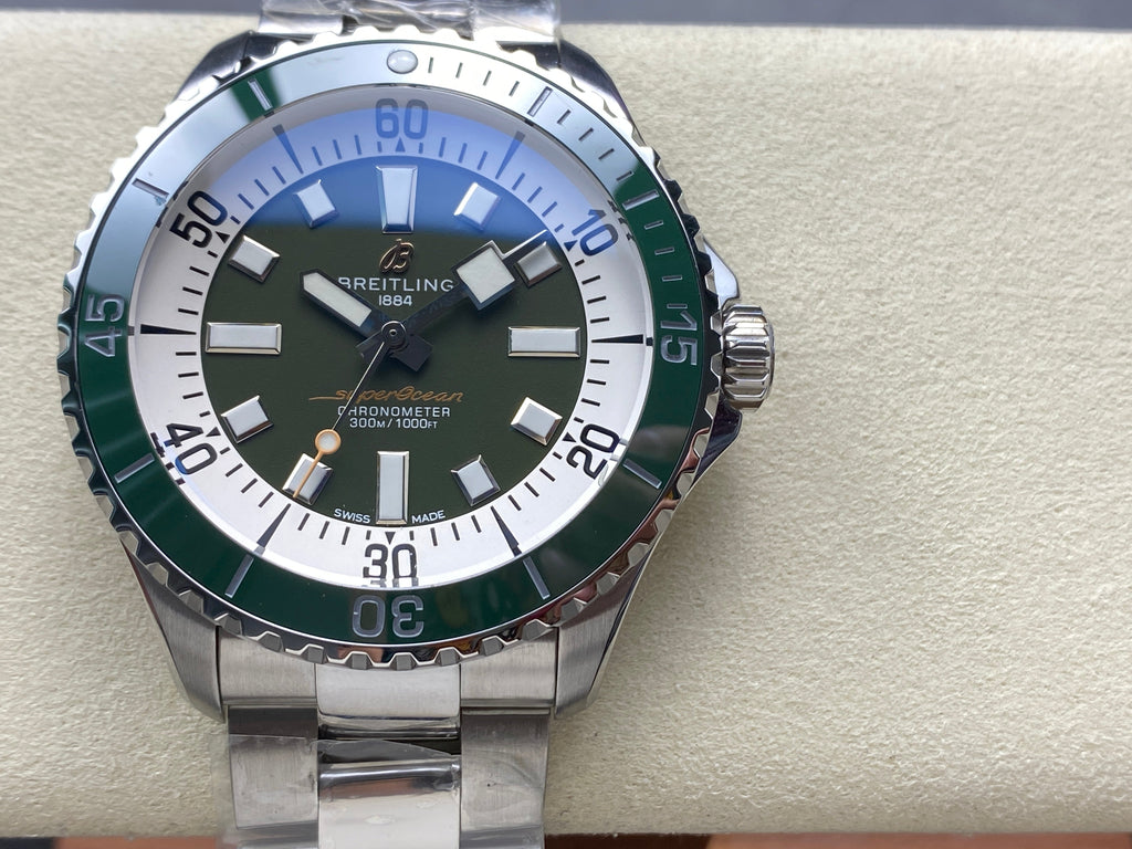 SUPEROCEAN AUTOMATIC 44 STEEL CASE GREEN CERAMIC BEZEL