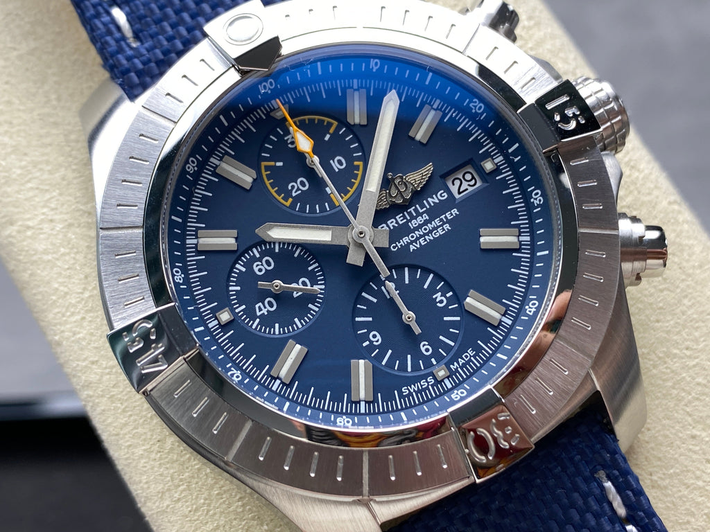 AVENGER CHRONOGRAPH STEEL CASE NAVY BLUE NYLON STRAP