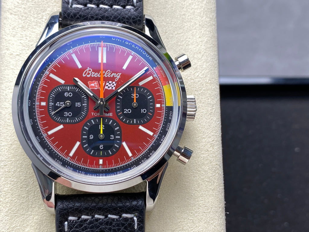TOP TIME B01 CHEVROLET CORVETTE STEEL CASE RED MIX BLACK DIAL