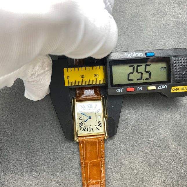 TANK LOUIS CARTIER WATCH GOLD CASE AND LEATHER STRAP