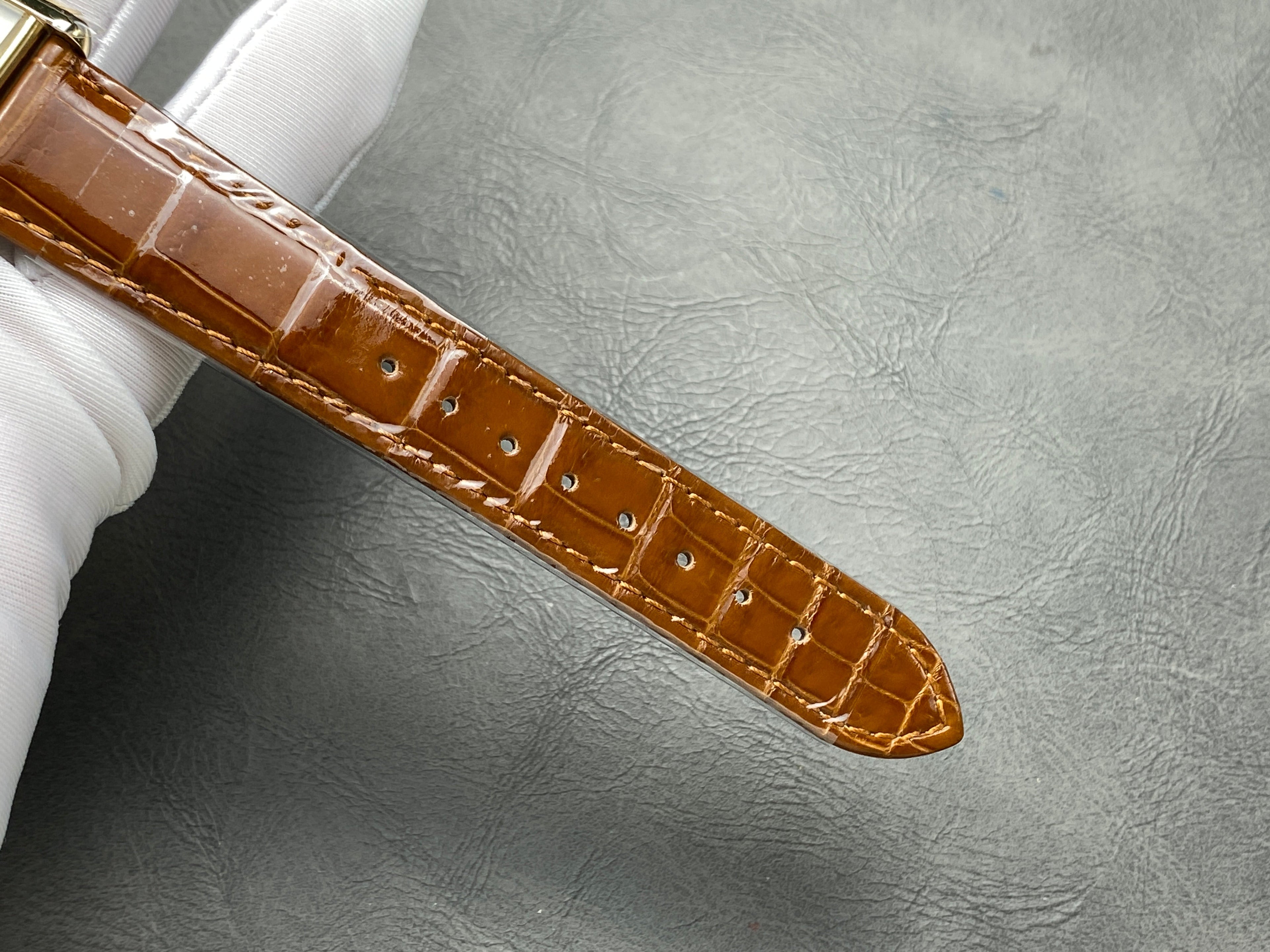 TANK LOUIS CARTIER WATCH GOLD CASE AND LEATHER STRAP