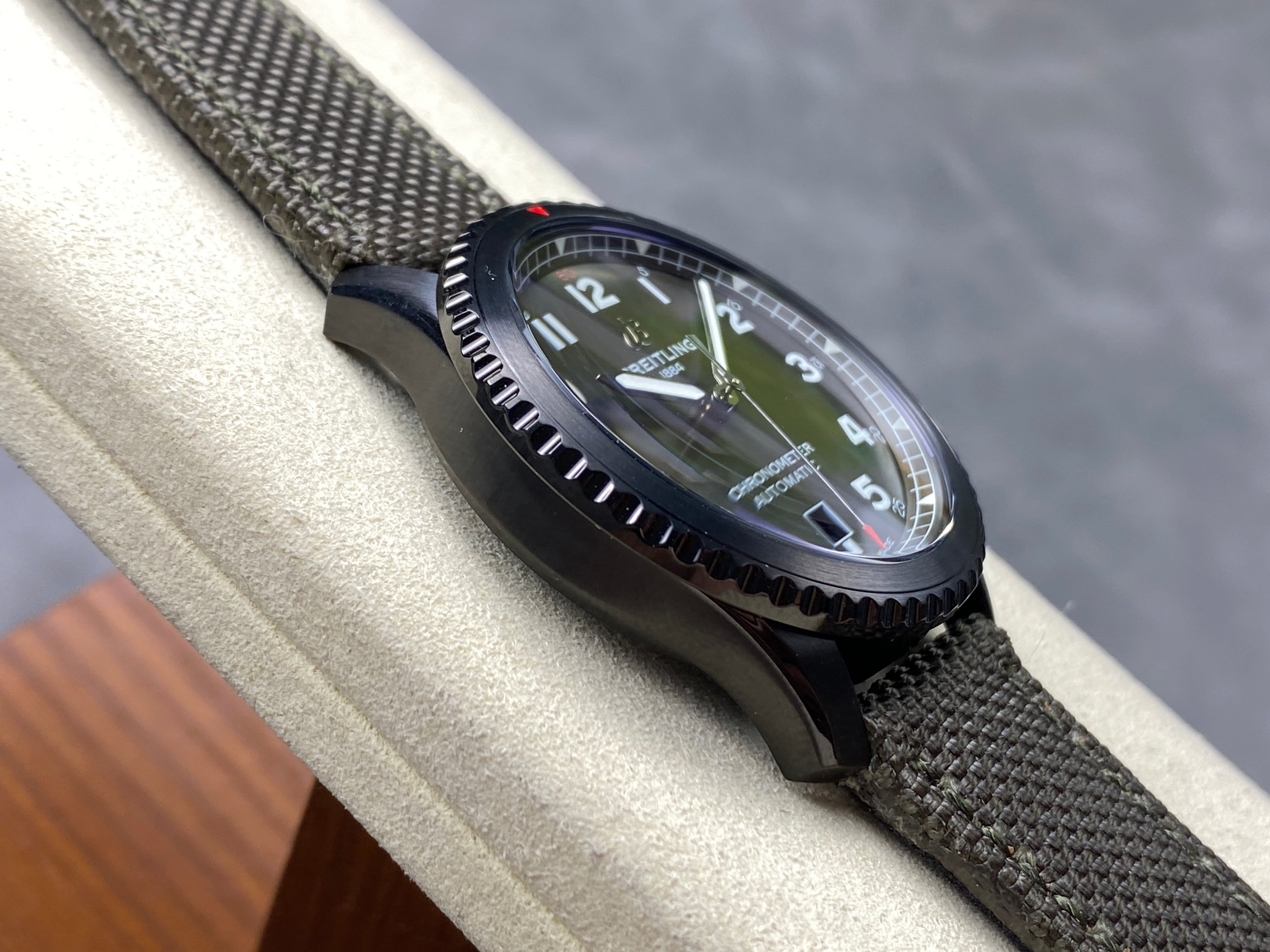 AVIATOR 8 CURTISS AUTOMATIC STEEL CASE KHAKI GREEN NYLON STRAP