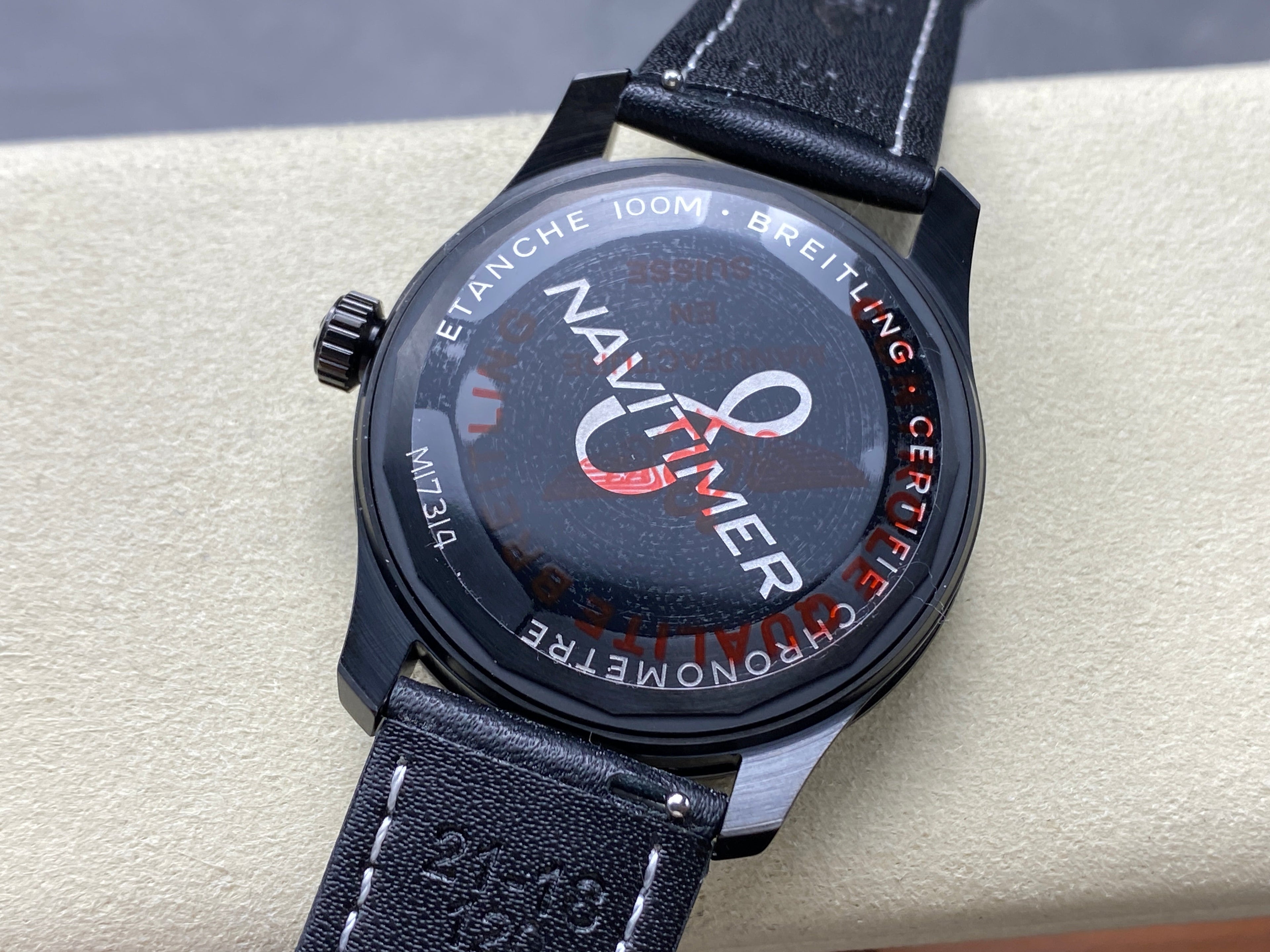 AVIATOR 8 AUTOMATIC STEEL CASE BLACK CALFSKIN STRAP