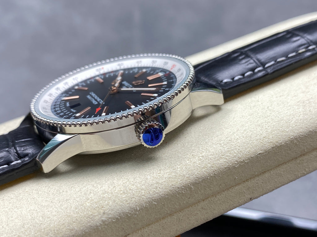 NAVITIMER AUTOMATIC 41 STEEL CASE BLACK ALLIGATOR LEATHER STRAP