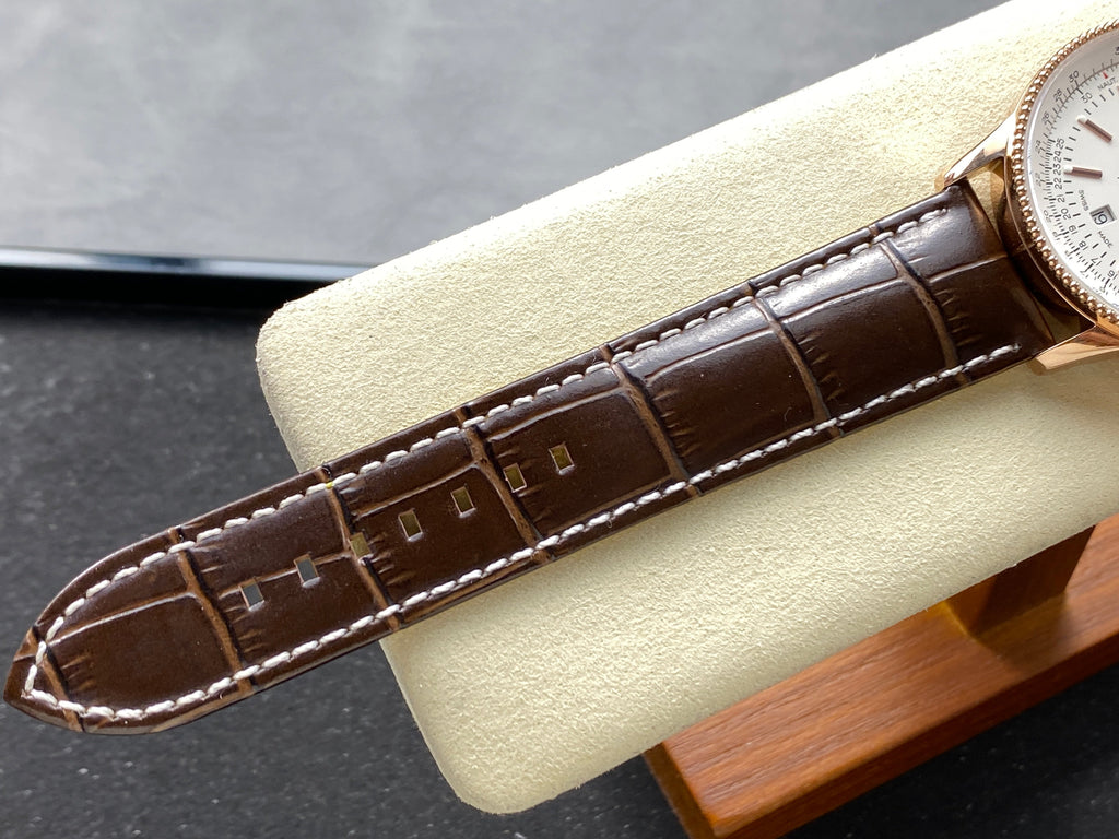 NAVITIMER AUTOMATIC 41 RED GOLD CASE BROWN ALLIGATOR LEATHER STRAP