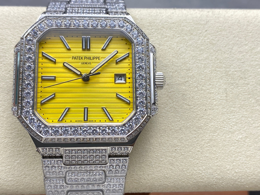CUBITUS AUTOMATIC ALL STEEL ATTACHED DIAMOND YELLOW DIAL