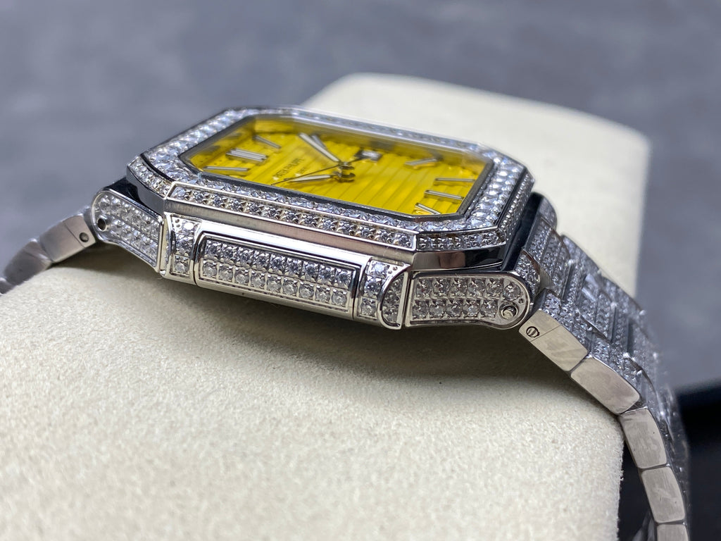 CUBITUS AUTOMATIC ALL STEEL ATTACHED DIAMOND YELLOW DIAL