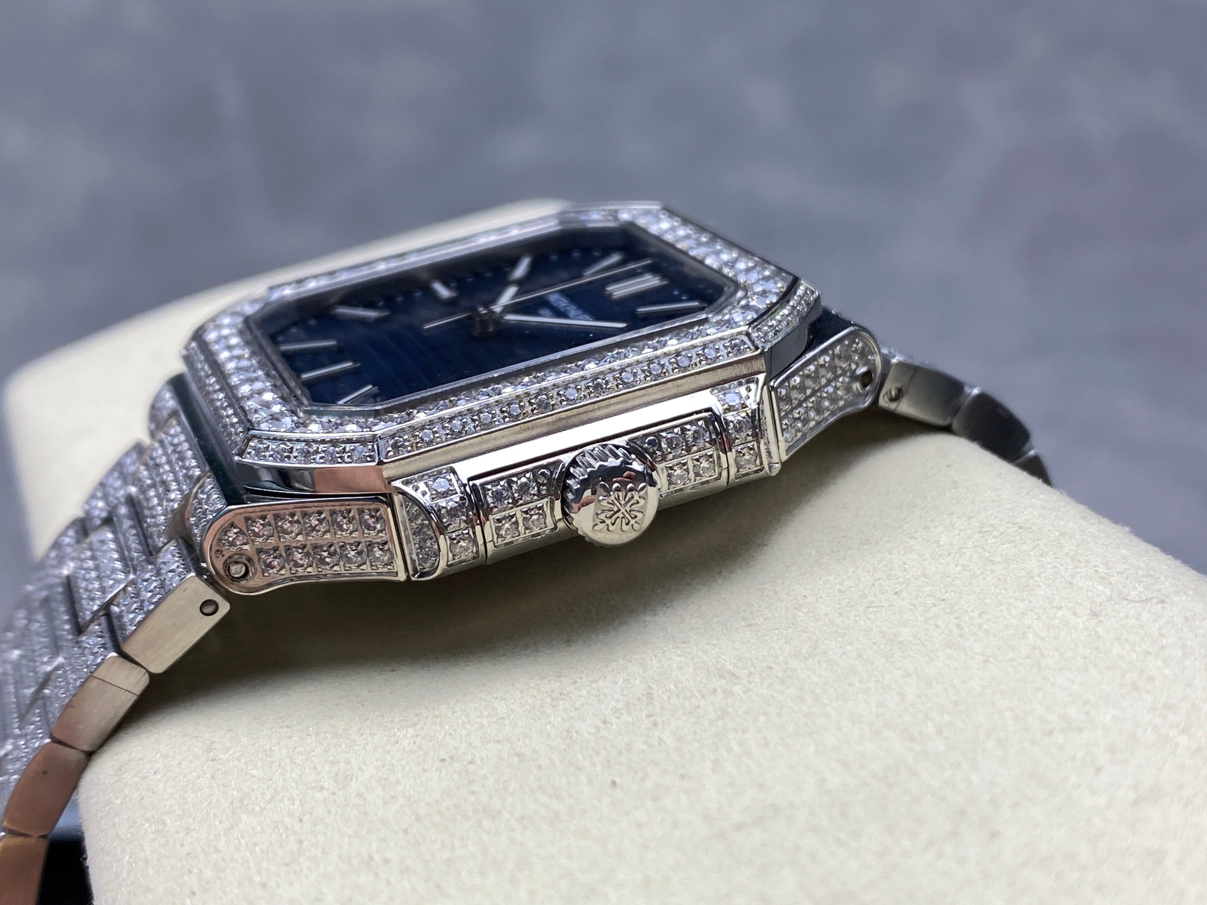 CUBITUS AUTOMATIC ALL STEEL ATTACHED DIAMOND NAVY BLUE DIAL