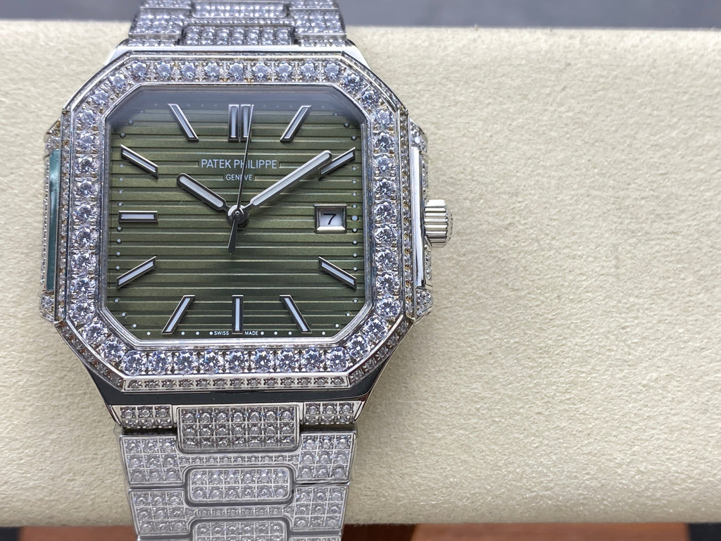 CUBITUS AUTOMATIC ALL STEEL ATTACHED DIAMOND OLIVE GREEN DIAL