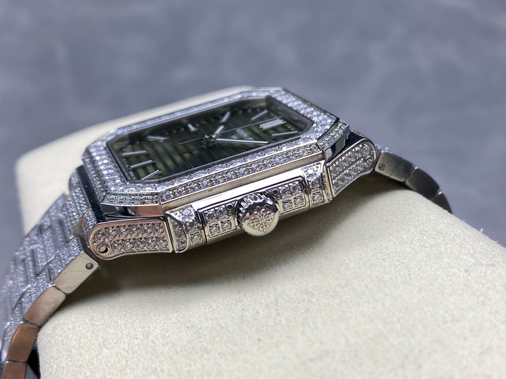 CUBITUS AUTOMATIC ALL STEEL ATTACHED DIAMOND OLIVE GREEN DIAL