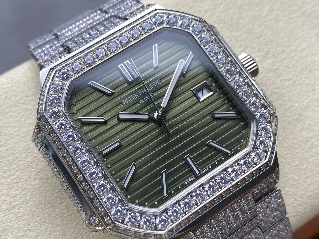 CUBITUS AUTOMATIC ALL STEEL ATTACHED DIAMOND OLIVE GREEN DIAL