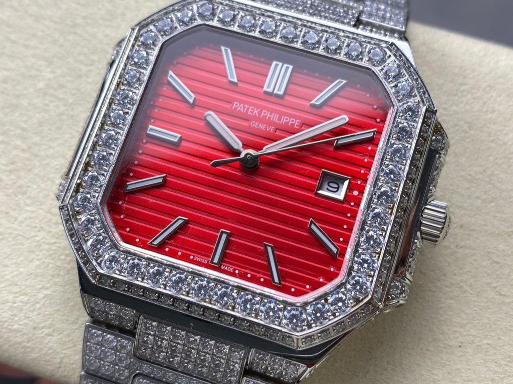 CUBITUS AUTOMATIC ALL STEEL ATTACHED DIAMOND RED DIAL