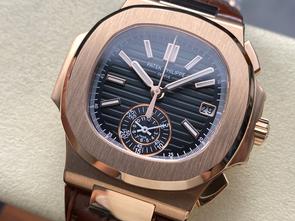 NAUTILUS ROSE GOLD CASE BLACK DIAL